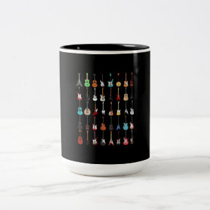 Guitar Musical Instrument Rock and Roll Two-Tone Coffee Mug