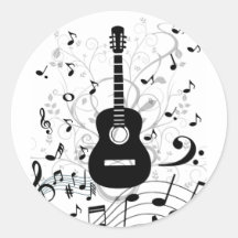 Guitar musical sticker