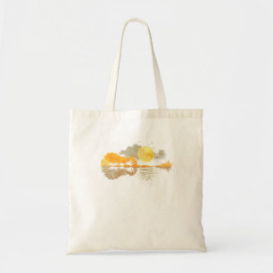 Guitar Nature Moon Retro Style Guitarist Acoustic  Tote Bag