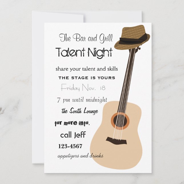 Guitar Night Invitation (Front)