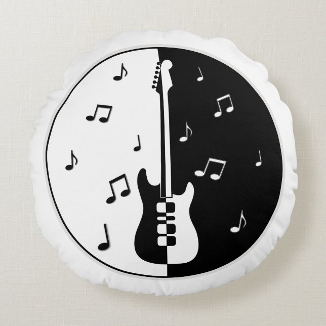 Guitar Night Round Pillow (Front)