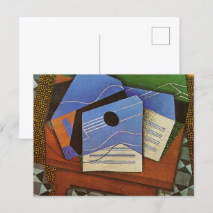 Guitar on a table by Juan Gris Postcard