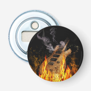 Guitar on Fire Bottle Opener