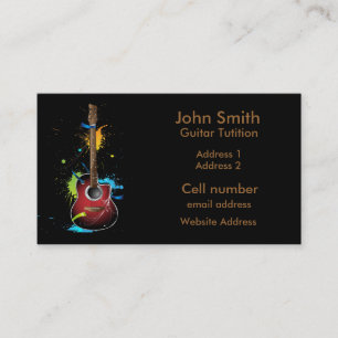 Guitar Paint Splat Business Card
