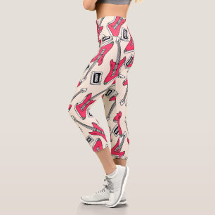 Guitar Pattern Capri Leggings