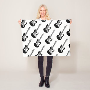 Guitar Pattern  Fleece Blanket