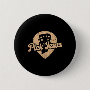 Guitar Pick Jesus Music Pastor Happy Easter Day Gu 2 Inch Round Button