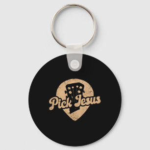Guitar Pick Jesus Music Pastor Happy Easter Day Gu Keychain