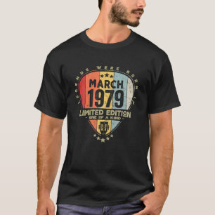 Guitar Pick - Legends Were Born In March 1979 Guit T-Shirt