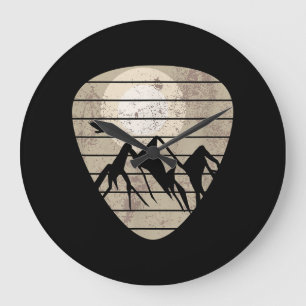 Guitar Pick Mountain Cool Guitar Player Guitarist Large Clock
