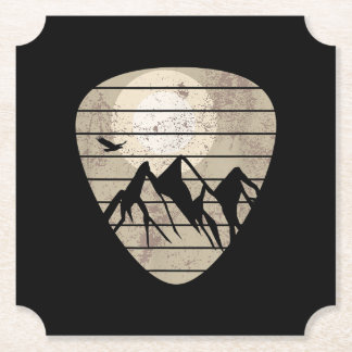 Guitar Pick Mountain Cool Guitar Player Guitarist Paper Coaster