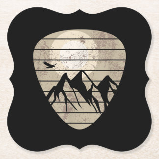 Guitar Pick Mountain Cool Guitar Player Guitarist Paper Coaster