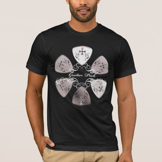 Guitar Pick Round-W T-Shirt (Front)