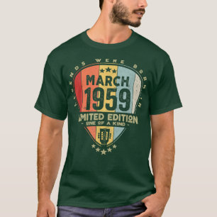 Guitar PickLegends Were Born In March 1959 Guitar T-Shirt