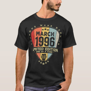 Guitar PickLegends Were Born In March 1996 Guitar T-Shirt