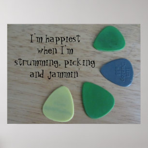 Guitar Picks, Strumming, Picking and Jammin' Poster