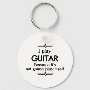 Guitar - Play Itself Funny Deco Music Keychain
