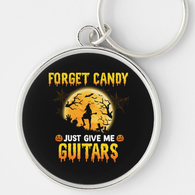 Guitar Play Witch Forget Candy Just Give Me Guitar Keychain (Front)
