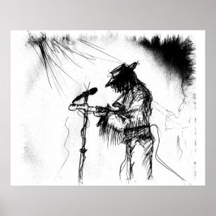 Guitar Player and Band on Stage Poster