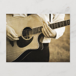 Guitar Player Announcement Postcard
