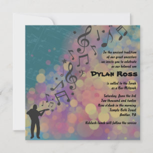 Guitar Player Bat Bar Mitzvah Invitation