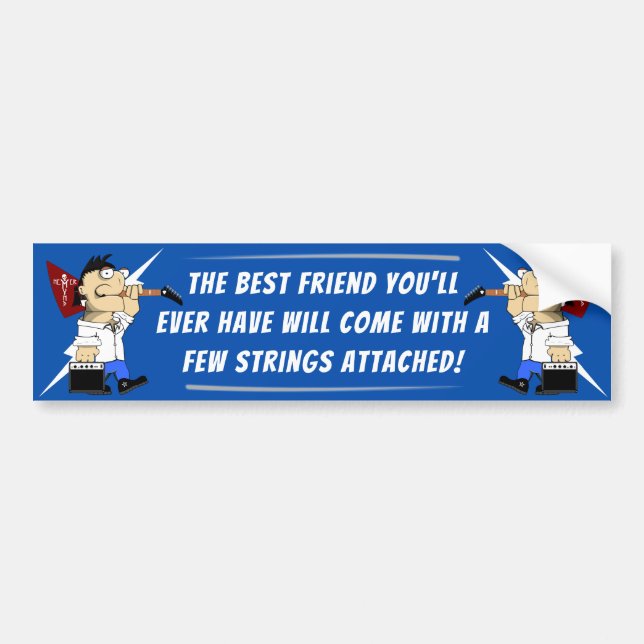 Guitar Player Best Friend On The Road Again Music Bumper Sticker (Front)