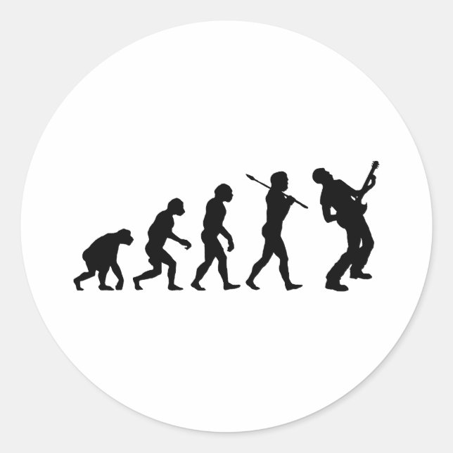 Guitar Player Classic Round Sticker (Front)