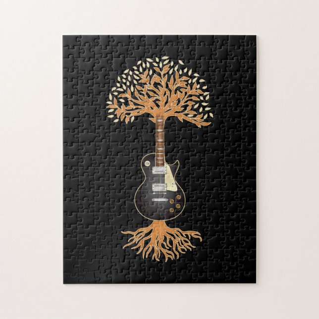 Guitar Player Gift Tree Guitar Jigsaw Puzzle (Vertical)