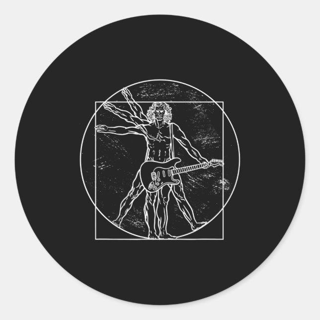 Guitar Player Guitar Musical Instrument Guitarist  Classic Round Sticker (Front)
