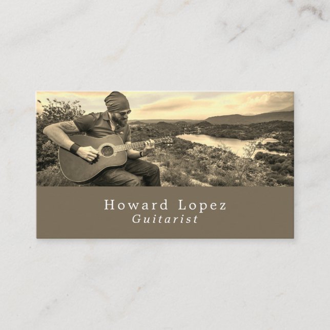 Guitar Player, Guitarist, Professional Musician Bu Business Card (Front)