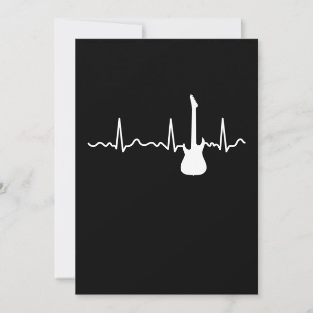 Guitar Player Heartbeat Music Musician Guitarist G Thank You Card (Front)