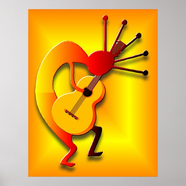 Guitar Player in Gold Poster (Front)