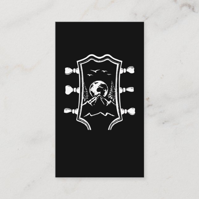 Guitar Player Mountain Music Lover Guitarist Business Card (Front)