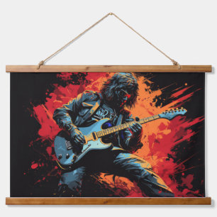 Guitar Player Music Painting Abstract Art Decor Hanging Tapestry