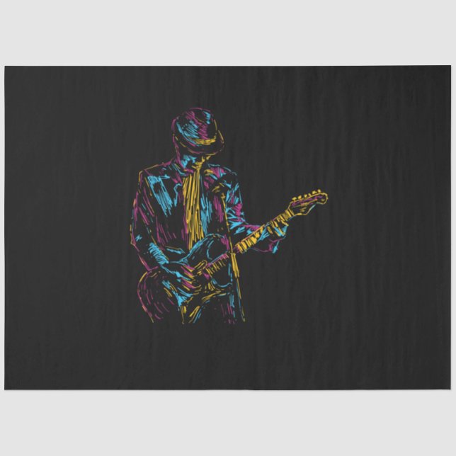guitar player music tissue paper (Front)