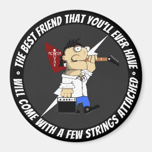 Guitar Player On The Road Again Best Friend Comic  Magnet