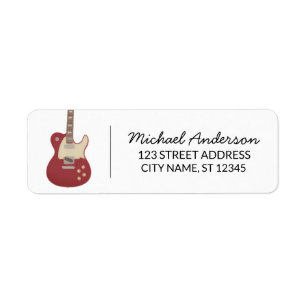 Guitar player or music store Return Address Labels