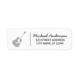 Guitar player or music store Return Address Labels