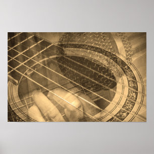 Guitar player singer performer collage poster