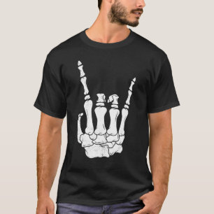 Guitar player tee skeleton hand rocker music lover