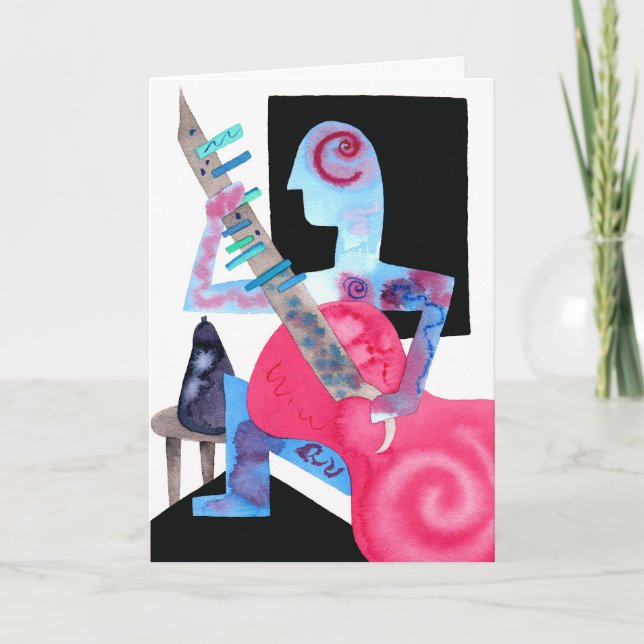 "guitar player with eggplant" holiday card (Front)