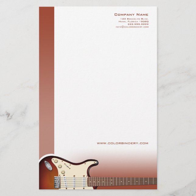 Guitar Pusher Stationery (Front)