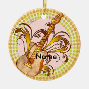 Guitar Rhythm Ceramic Ornament
