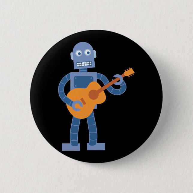 Guitar Robot 2 Inch Round Button (Front)