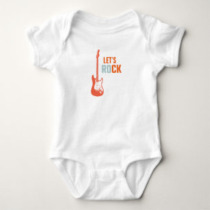 Guitar Rock and Roll Music Rockstar First Birthday Baby Bodysuit