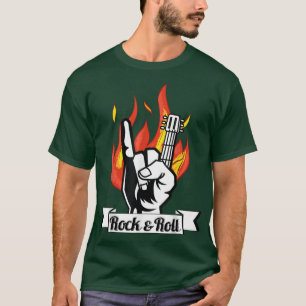 Guitar rock and roll sign rock music guitarists mo T-Shirt