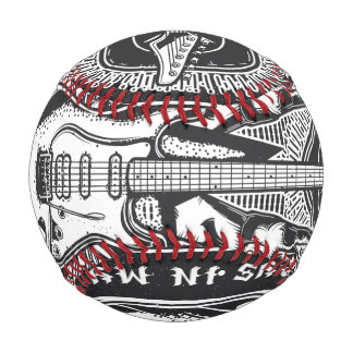Guitar Rock design Baseball