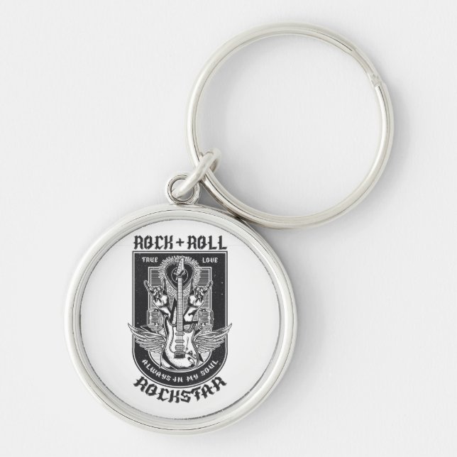 Guitar Rock design Keychain (Front)
