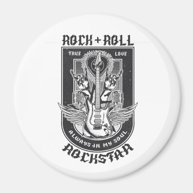 Guitar Rock design Magnet (Front)