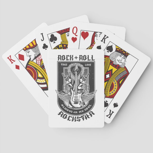 Guitar Rock design Playing Cards (Back)